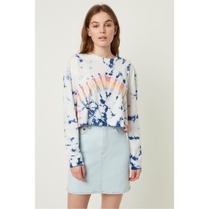 French Connection Zinnia Tie Dye Crop LS Tee